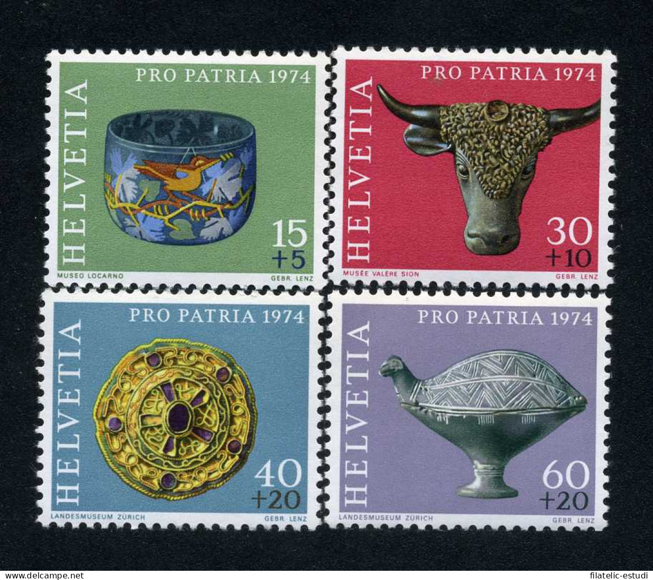 Suiza - 961/64 - 1974 Por La Patria Decoraciones Arqueológicas De Dif. épocas  - Autres & Non Classés