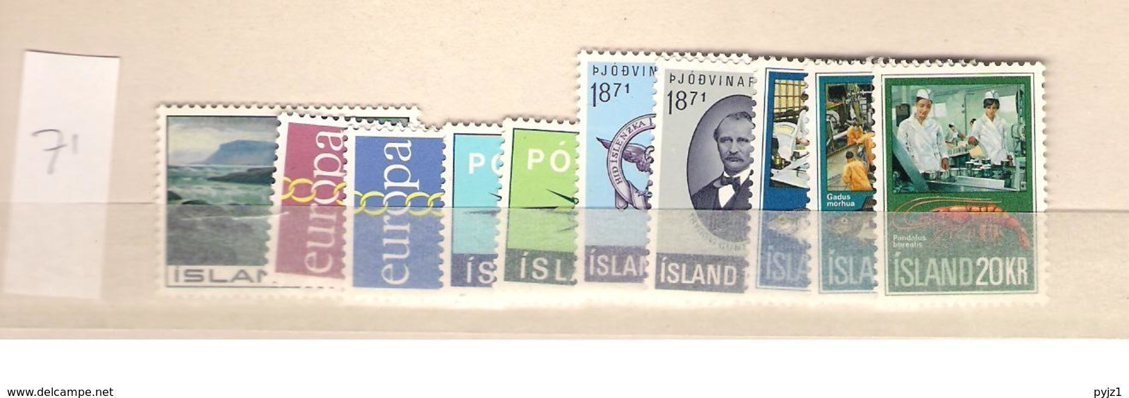 1971 MNH Iceland, Island, Year Complete,posffris - Années Complètes