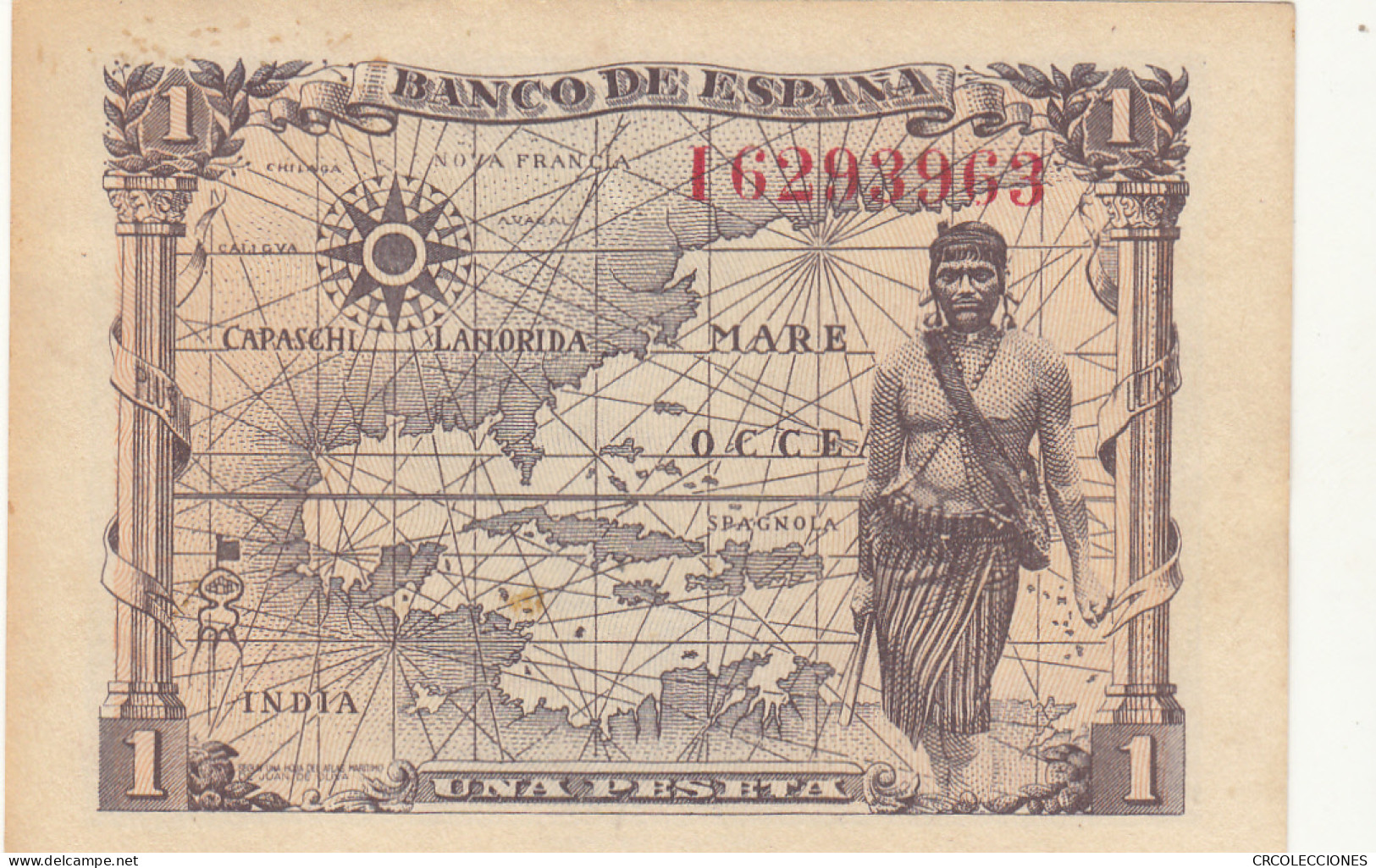 CRBS1091 BILLETE ESPAÑA 1 PESETA 1945 SERIE I SUCIO - Sonstige & Ohne Zuordnung