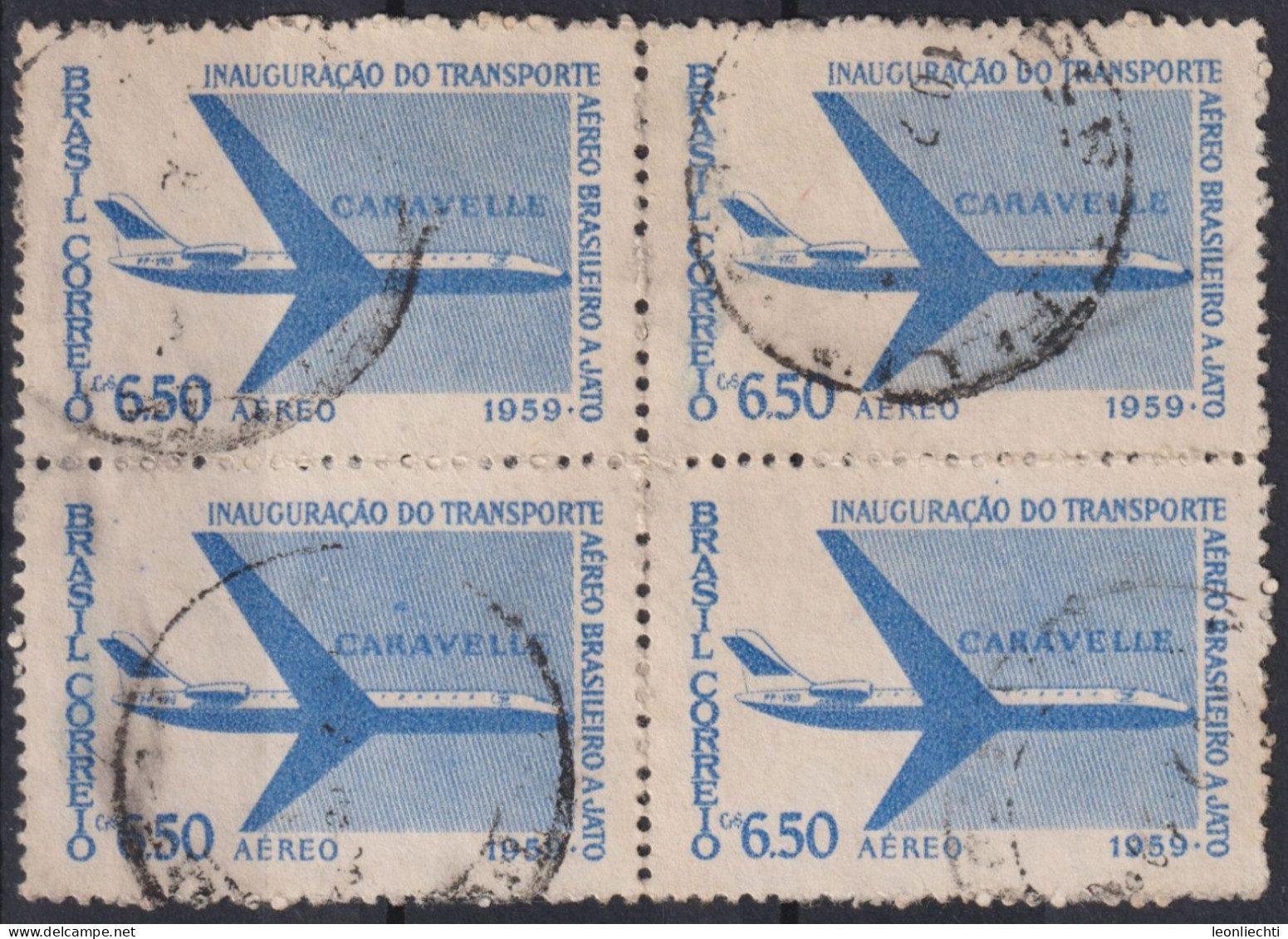 1959 Brasilien ° Mi:BR 969, Sn:BR C91, Yt:BR PA79, Inauguration Of Brazilian Jet Transport - Caravelle - Luftpost