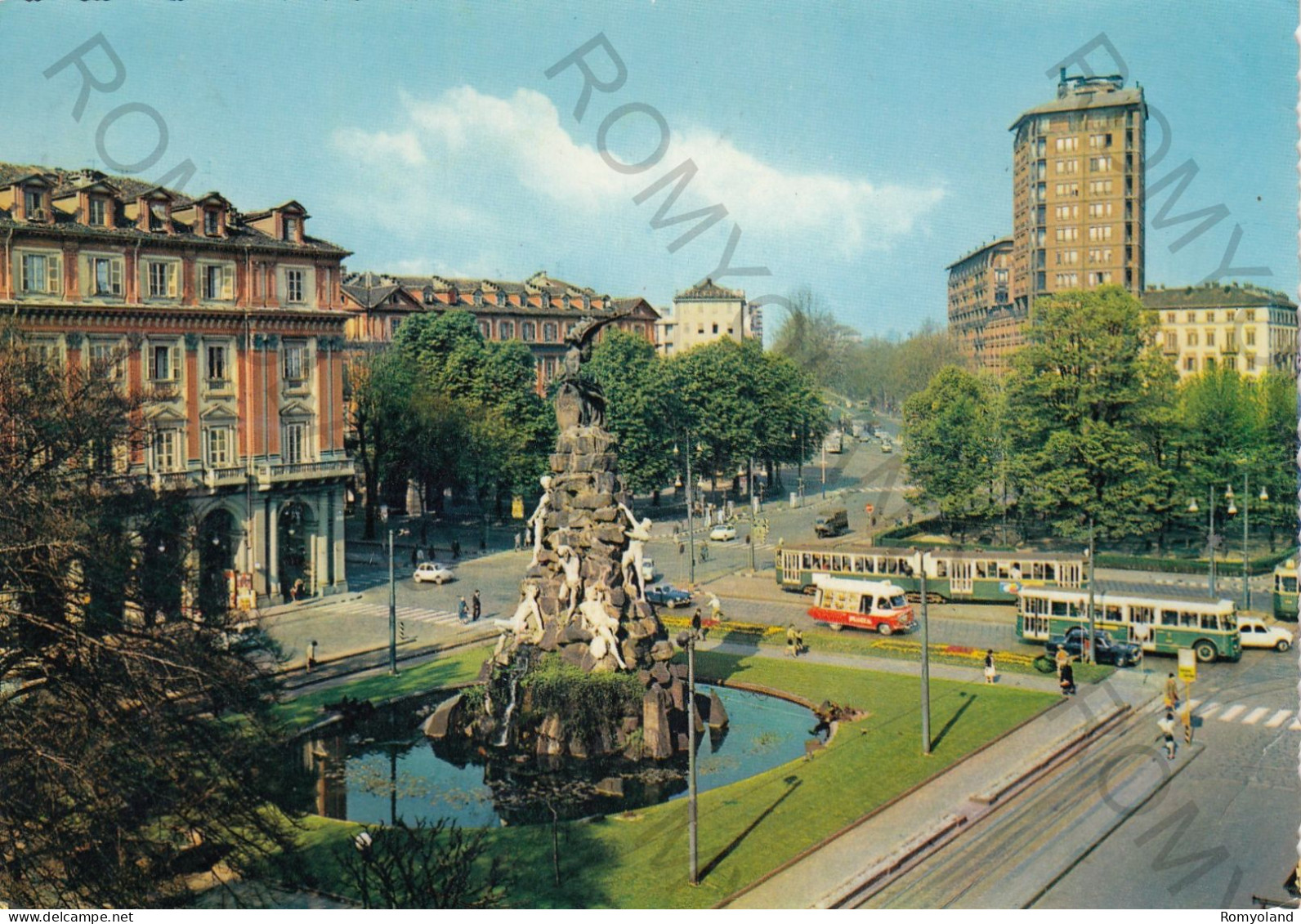 CARTOLINA  B25 TORINO,PIEMONTE-PIAZZA STATUTO-MONUMENTO AL FREJUS-STORIA,MEMORIA,CULTURA,BOLLO STACCATO,VIAGGIATA 1963 - Lugares Y Plazas