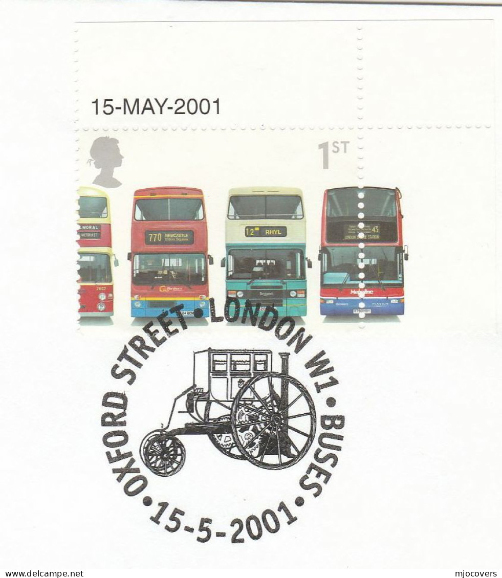 Cover BUS Trevithick LONDON STEAM CARRIAGE Anniv OXFORD ST GB Buses Stamps Fdc - Bus