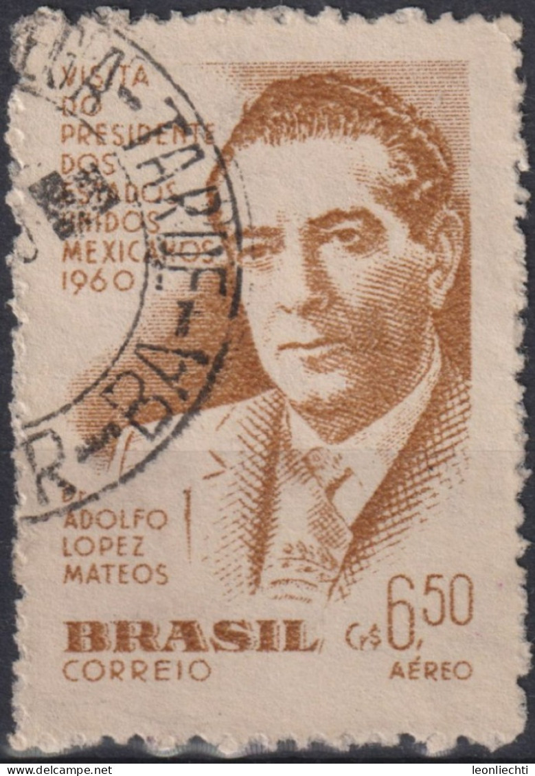 1960 Brasilien AEREO ° Mi:BR 973, Sn:BR C92, Yt:BR PA80, Adolfo López Mateos - Usati