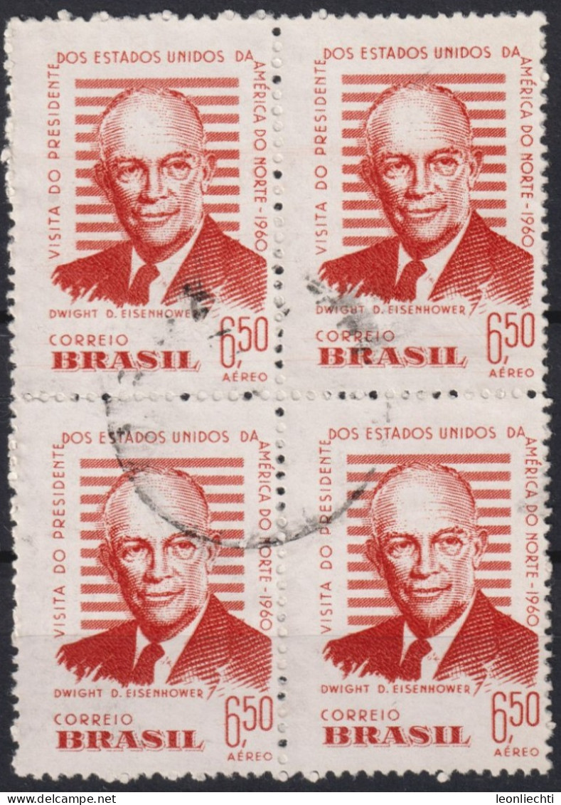 1960 Brasilien AEREO ° Mi:BR 974, Sn:BR C93, Yt:BR PA81, Visit Of Dwight D. Eisenhower To Brazil - Used Stamps