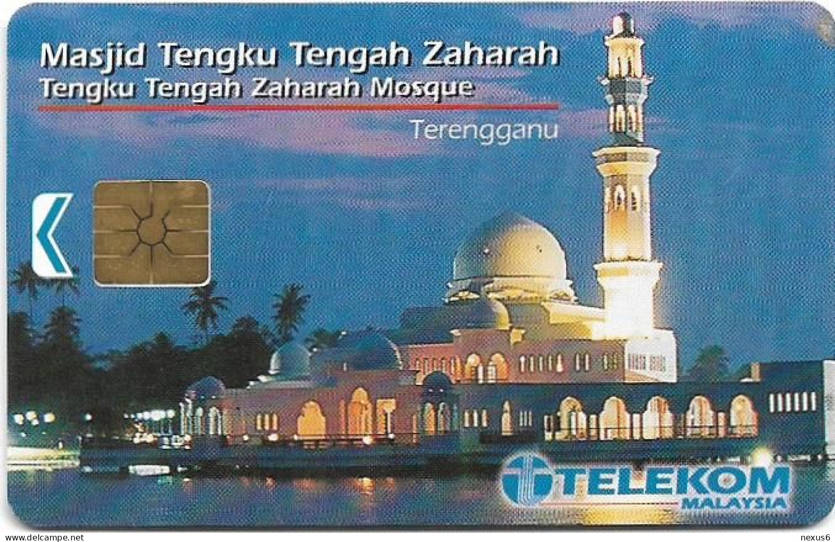 Malaysia - Telekom Malaysia (chip) - Masjid Tengah Zaharah Mosque, Chip Gem1B Not Symm. White/Gold, 20RM, Used - Malaysia