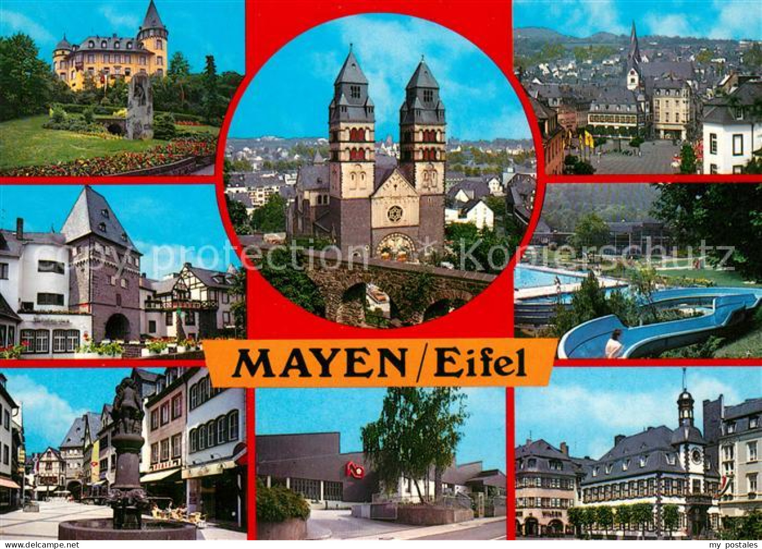 73179919 Mayen Schwimmbad Rathaus Marktplatz Brunnen Mayen - Mayen