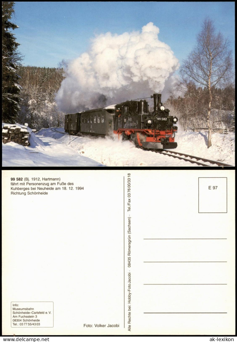 Neuheide-Schönheide (Erzgebirge) Eisenbahn 99 582  Richtung Schönheide 1994 - Schoenheide