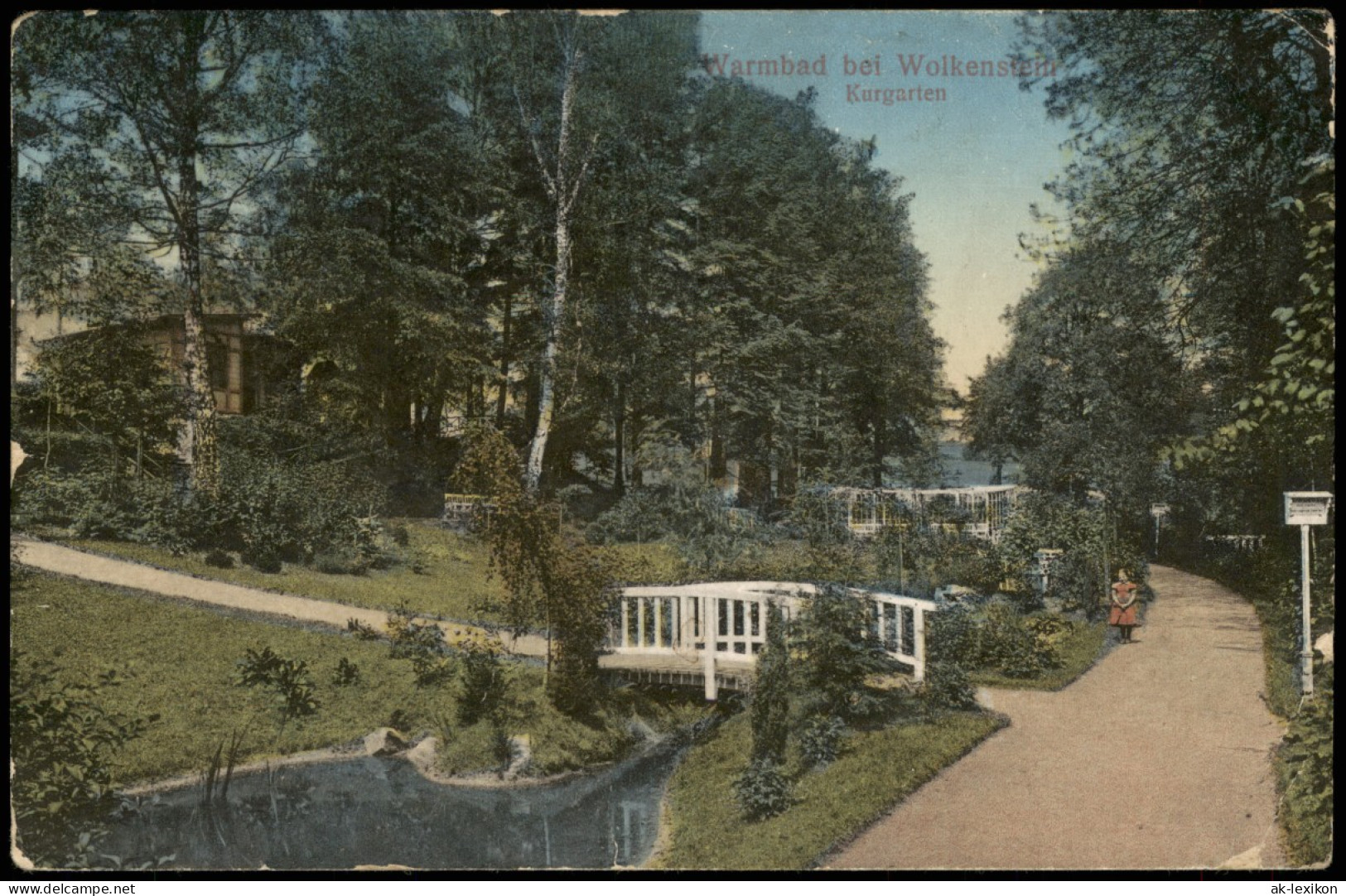 Ansichtskarte Wolkenstein Kurgarten 1913 - Wolkenstein