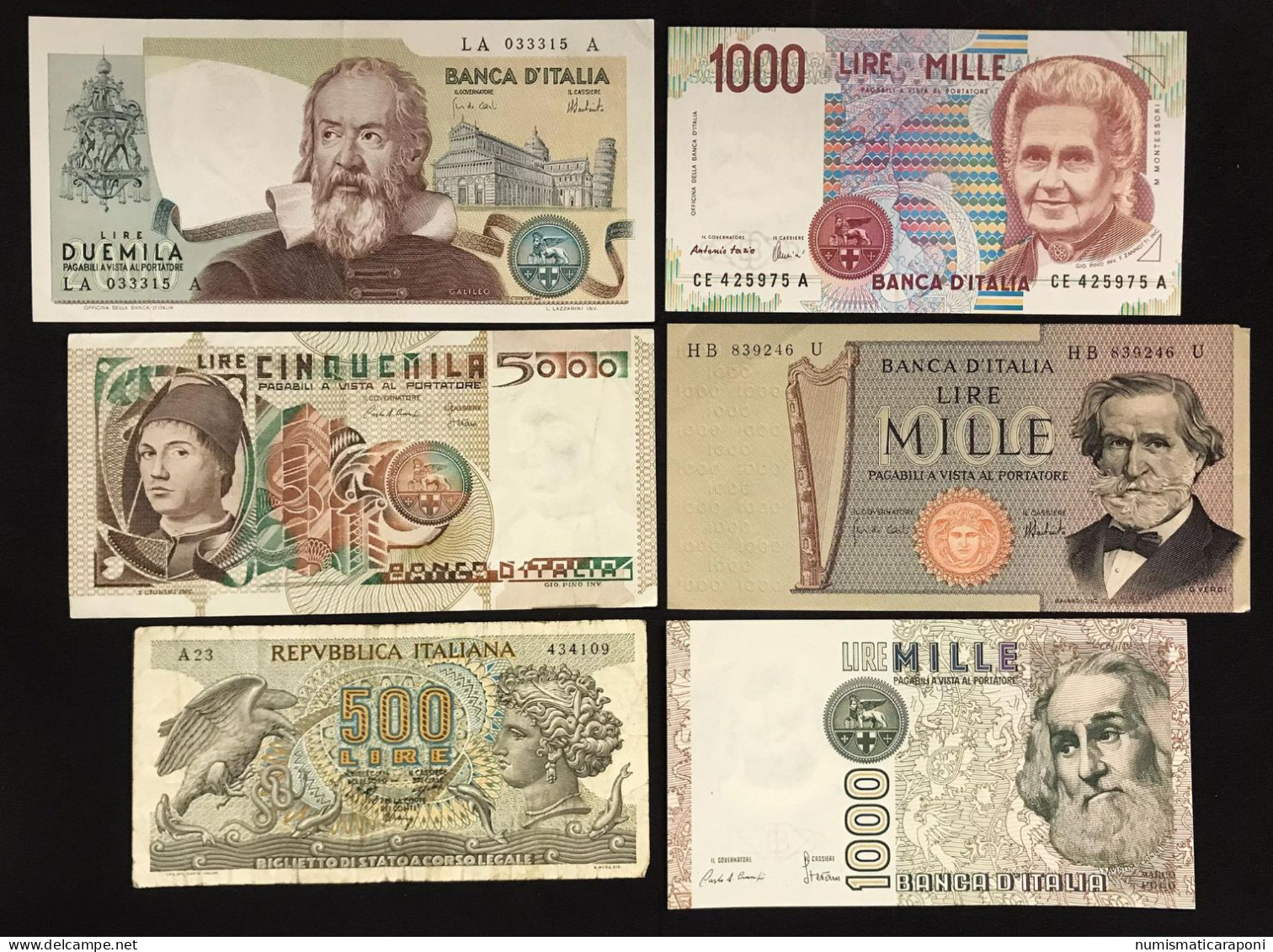 Italia Repubblica 10 Banconote Da 500 Lire A 10000 Lire  LOTTO 346 - Colecciones