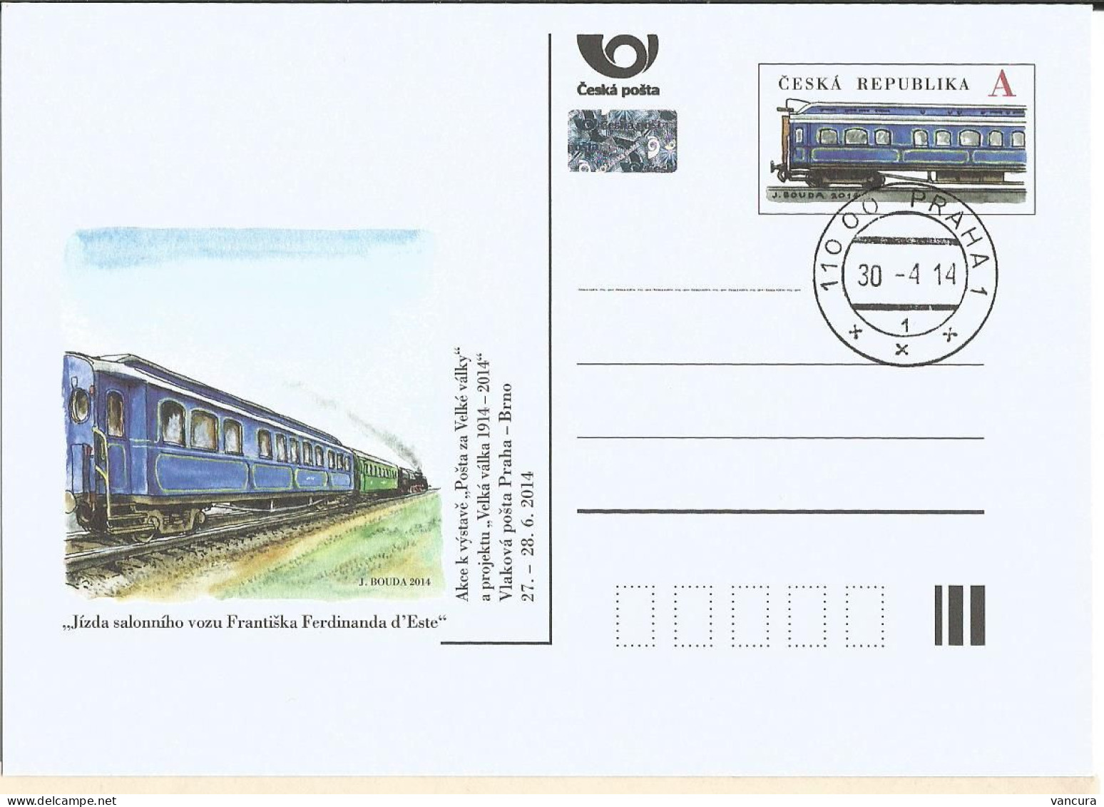 CDV 163 Czech Republic Railway Post 2014 - Ansichtskarten