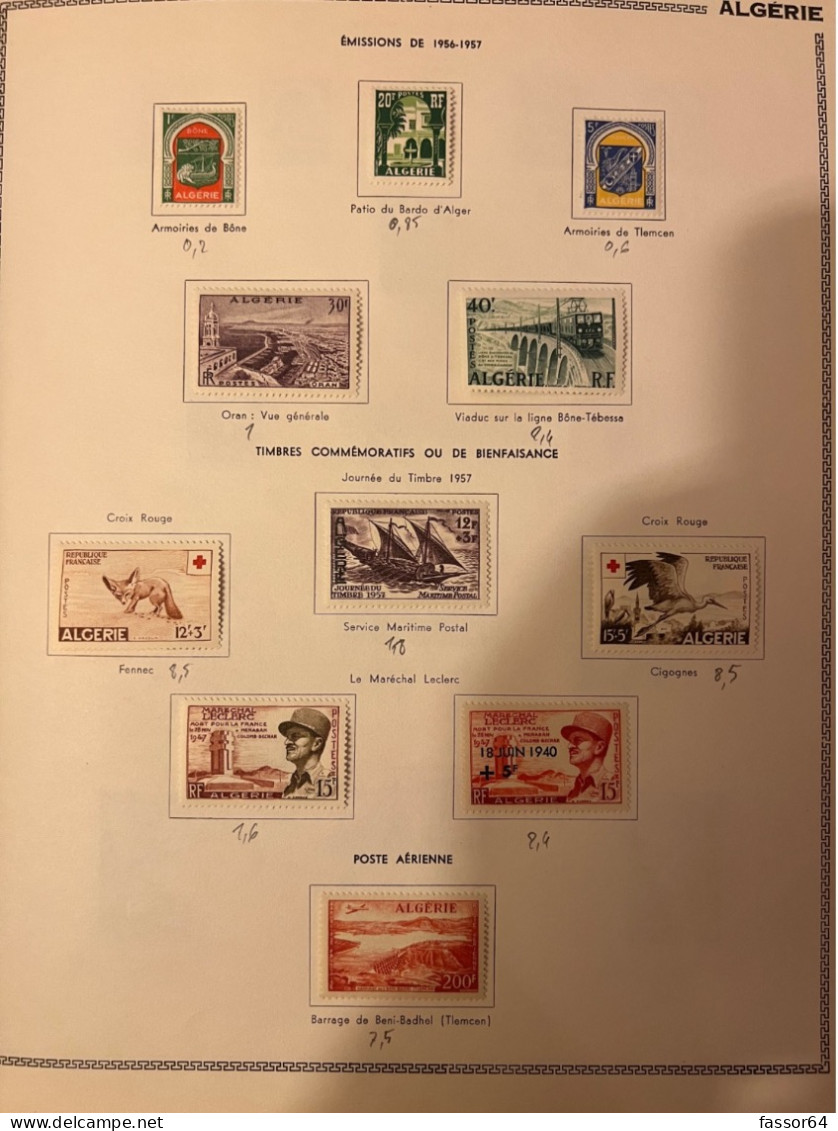 Algérie neuf et oblitérés QT Lot 80 Quasi Complet 1924/1958 Cote + 1200 euros