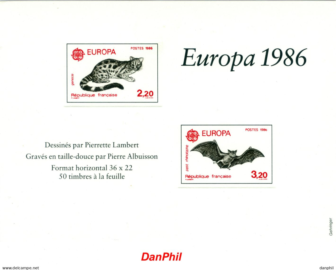 France 1986, Cept Ausgabe, "Epreuve De Luxe", Dekorativ ! - 1986