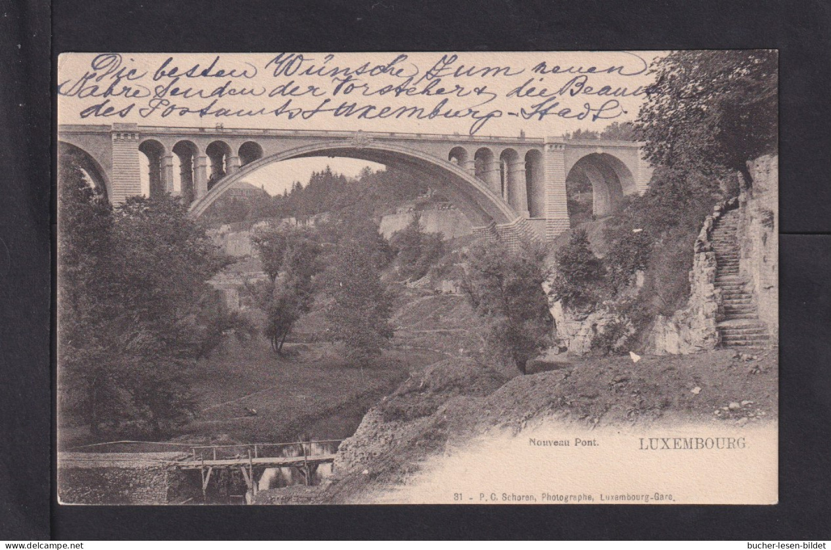 1905 - Unfrankierte Karte Ab Luxemburg Nach Karlsruhe An Das Postamt - 1895 Adolphe Rechterzijde