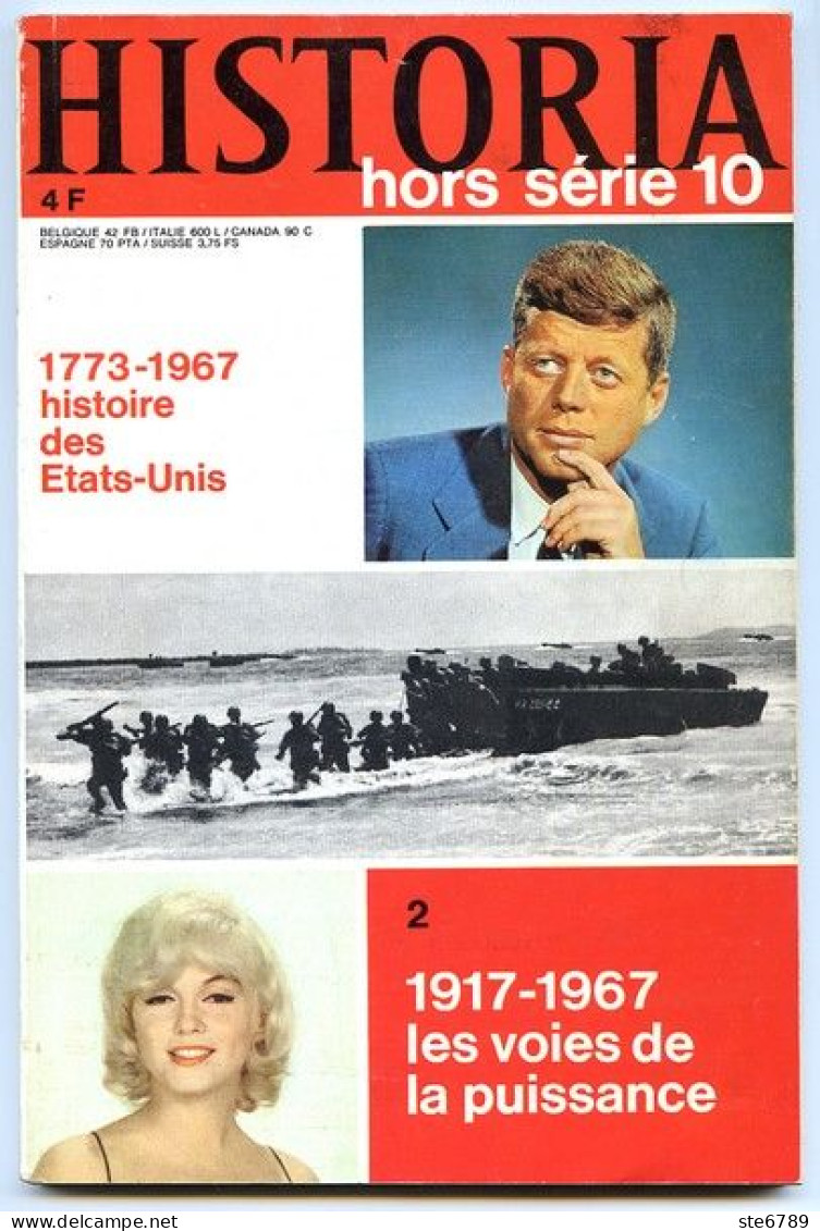 HISTORIA N° 10 HORS SERIE  1968 Histoire Des Etats Unis USA 1917 1967 LES VOIES DE LA PUISSANCE - Storia