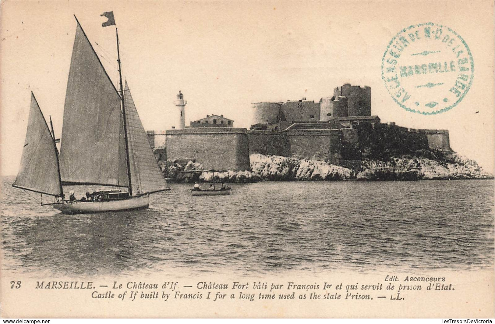 FRANCE - Marseille - Vue Sur Le Château D'If - Château Fort Bâti Par François Ier - Carte Postale Ancienne - Château D'If, Frioul, Iles ...