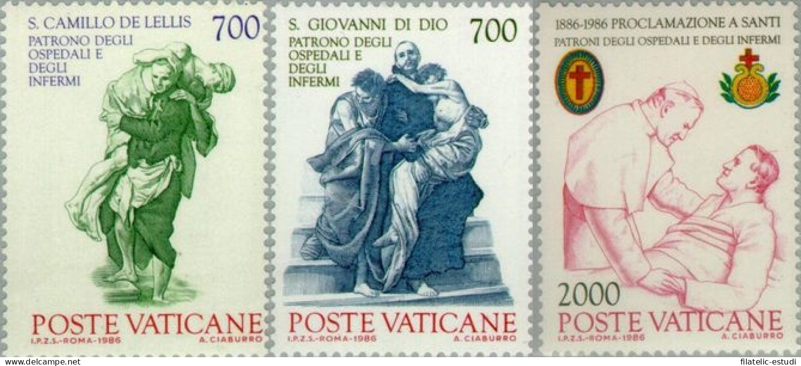 Vaticano - 797/99 - 1986 Cent. De La Proclamacion De ST. Juan De Dios Y Camill - Otros & Sin Clasificación
