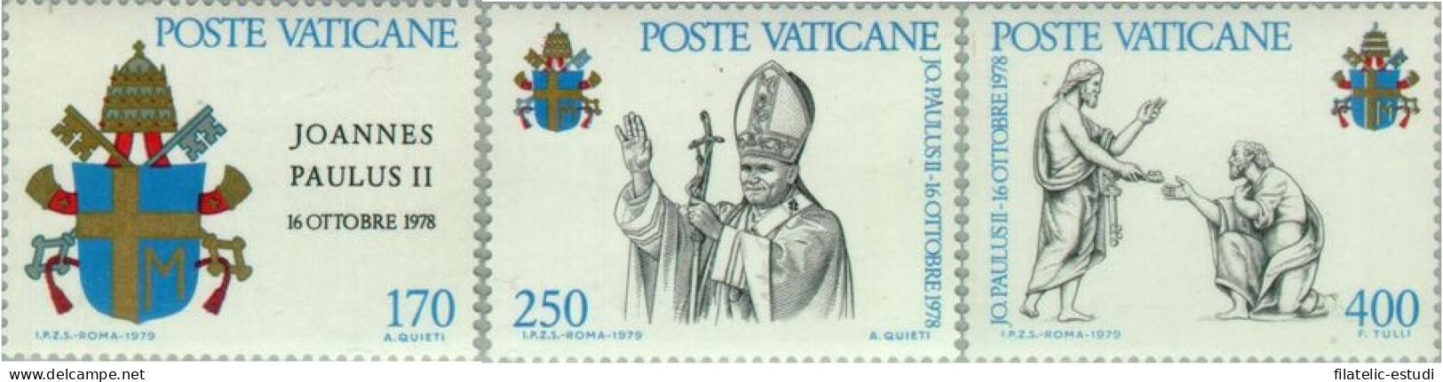 Vaticano - 666/68 - 1979 Entronizamiento De Juan Pablo II Lujo - Otros & Sin Clasificación