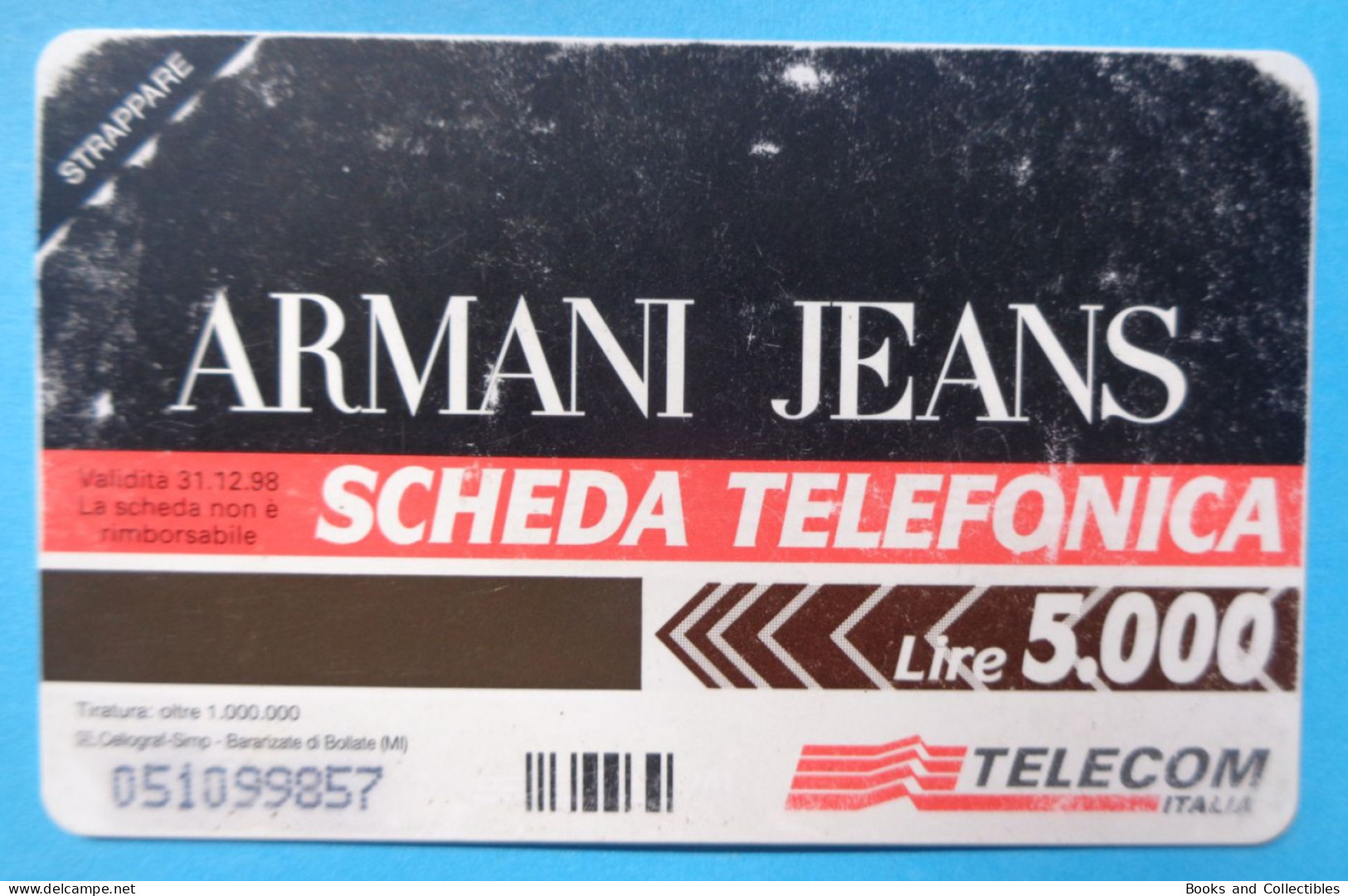 ITALY ° Armani Jeans ° Telecom ° Lire 5000 / 31.12.1998 ° Golden 542, C&C - * Rif. STF-0042 - Openbaar Getekend