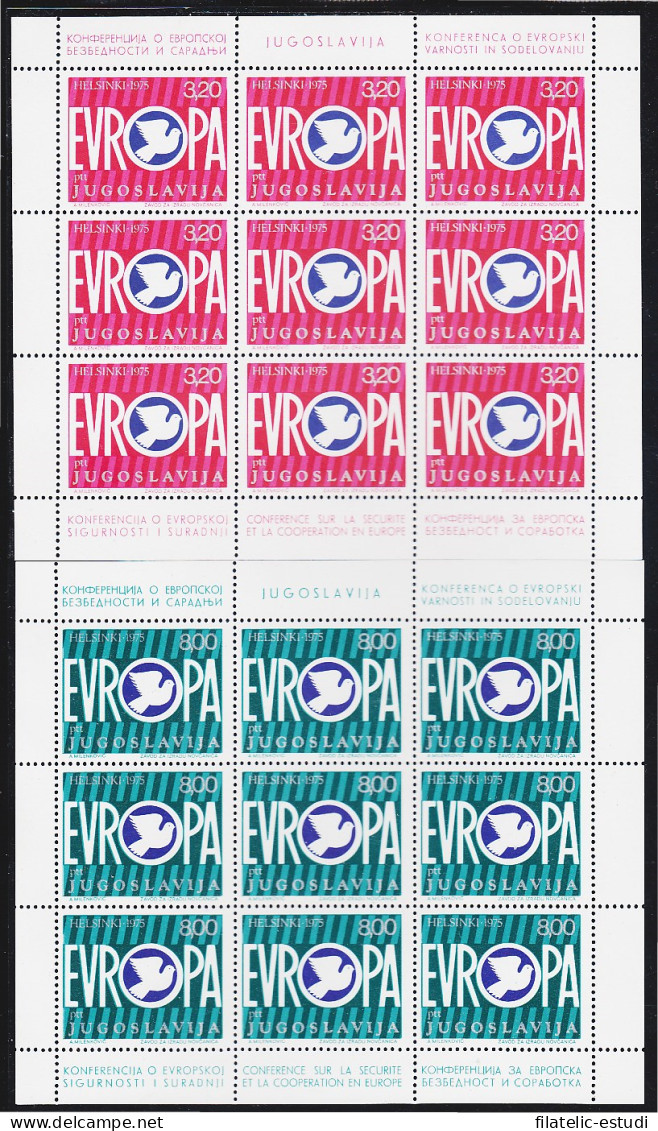 Yugoslavia 1506/07 1975 Minihojita Colaboración Y Seguridad Europea MNH - Autres & Non Classés