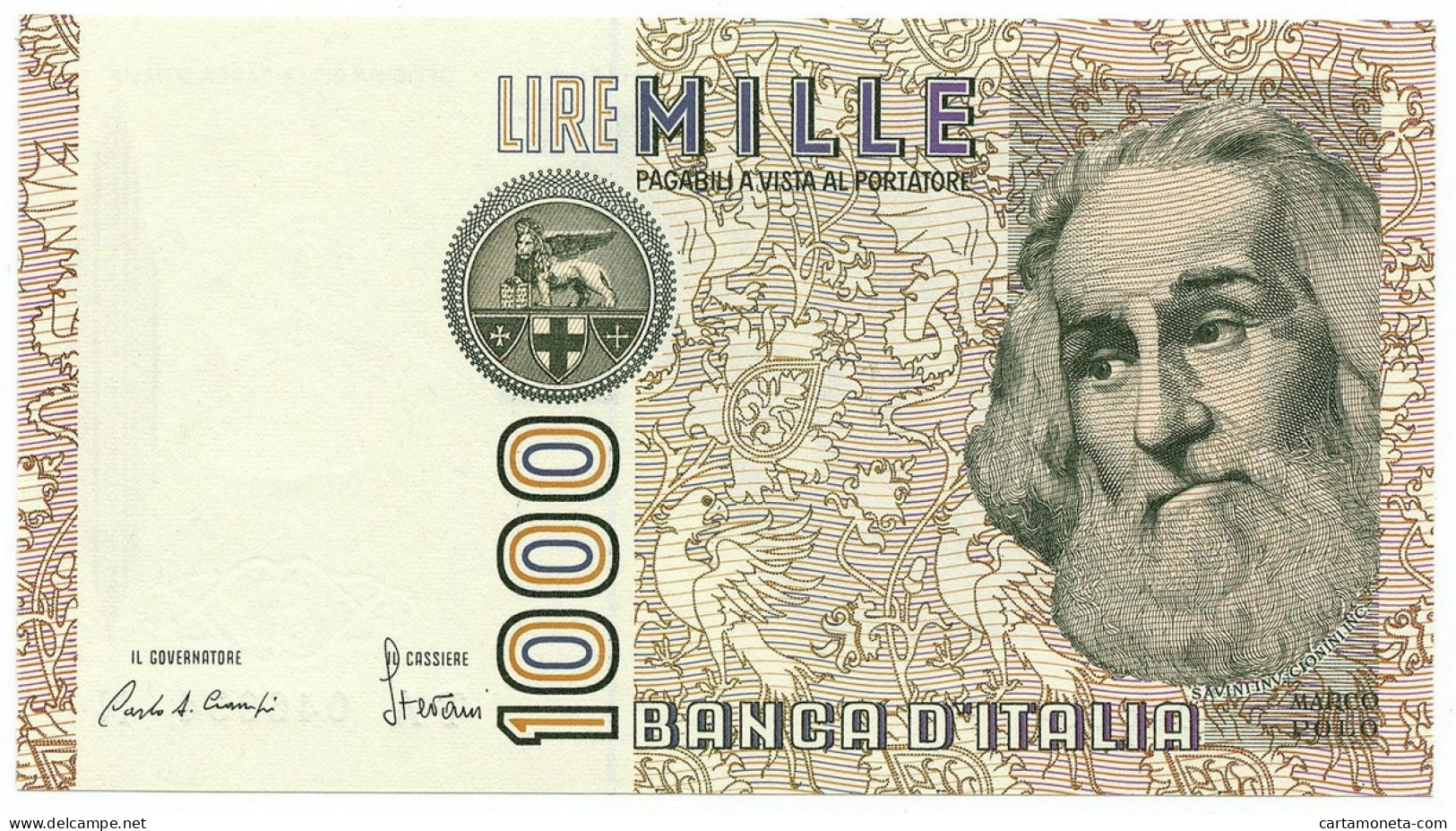 1000 LIRE MARCO POLO LETTERA A 16/03/1982 FDS - Otros & Sin Clasificación