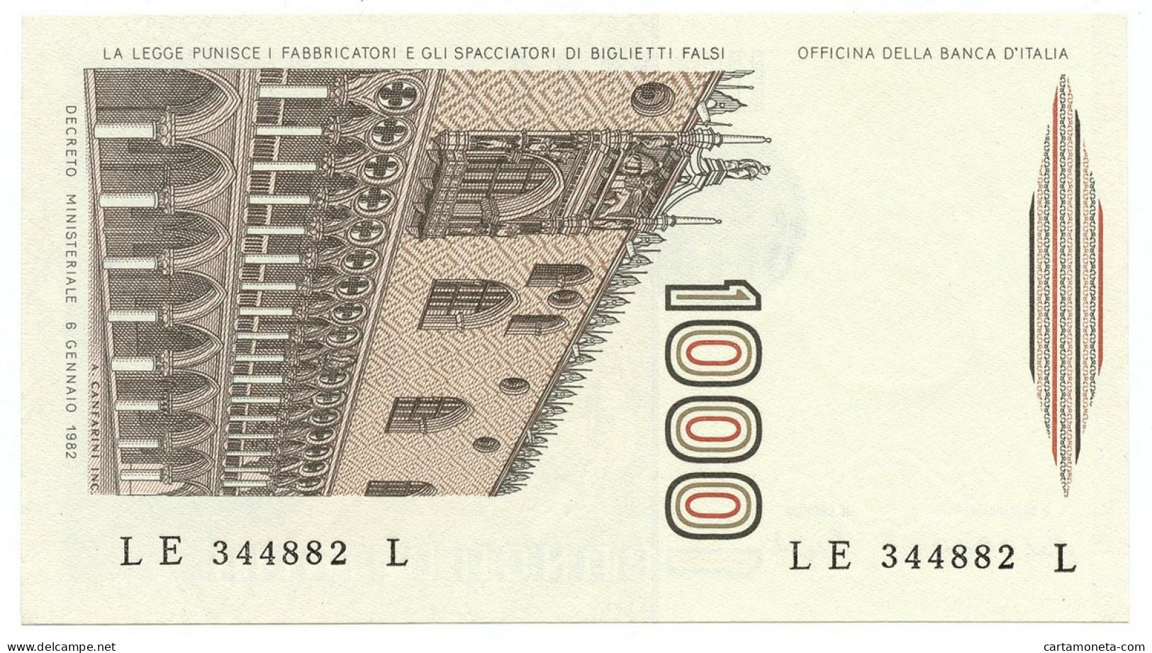 1000 LIRE MARCO POLO LETTERA E 18/01/1988 FDS - Other & Unclassified