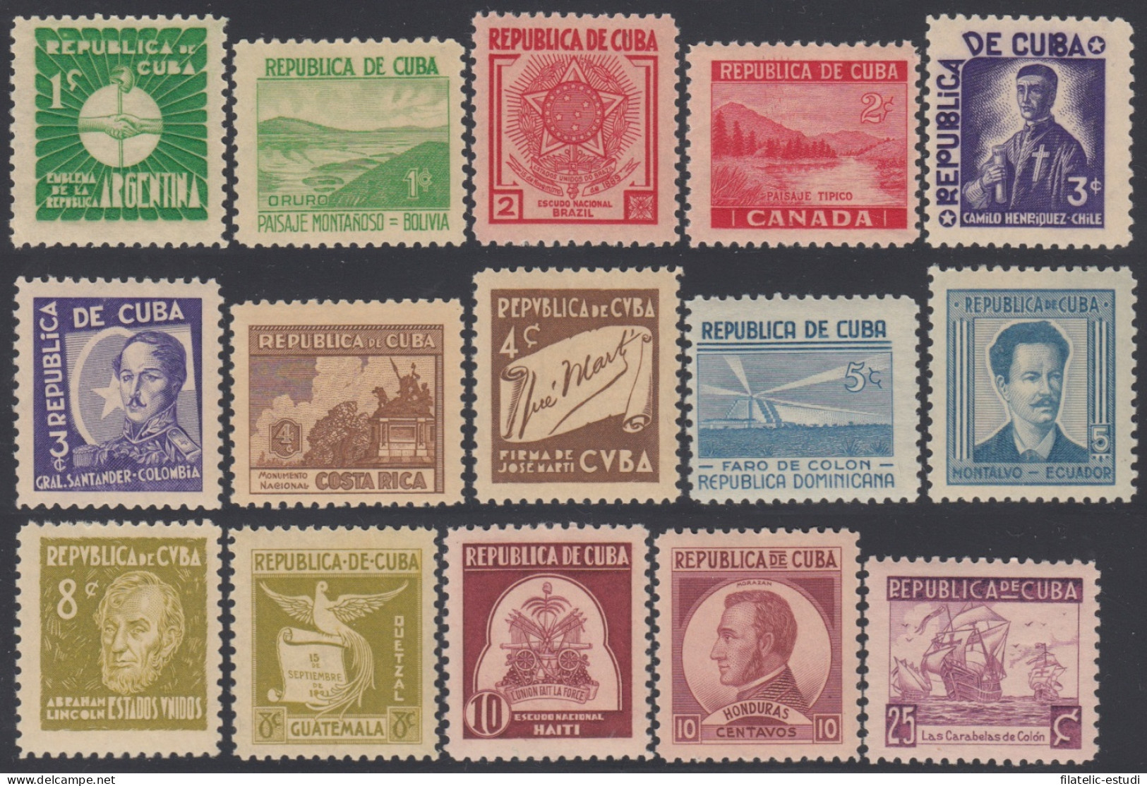 Cuba 239/53 1937 Escudos Monumento Generales Paisaje Faro De Colón MH - Andere & Zonder Classificatie