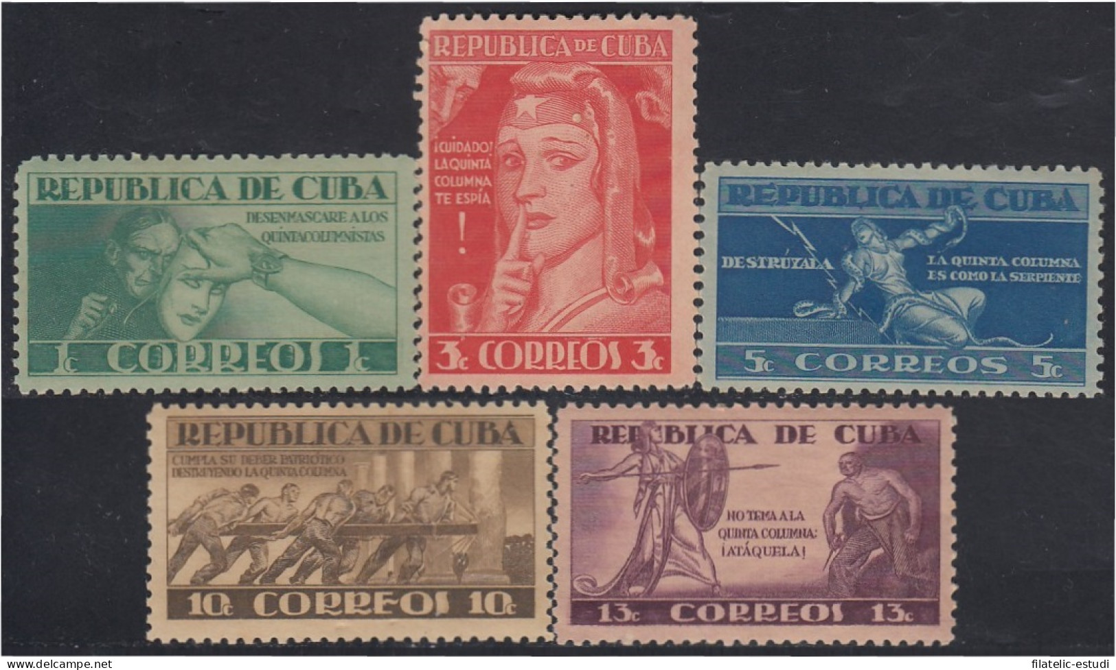 Cuba 280/84 1943 Serie Patriótica Contra La Quinta Columna MNH - Autres & Non Classés