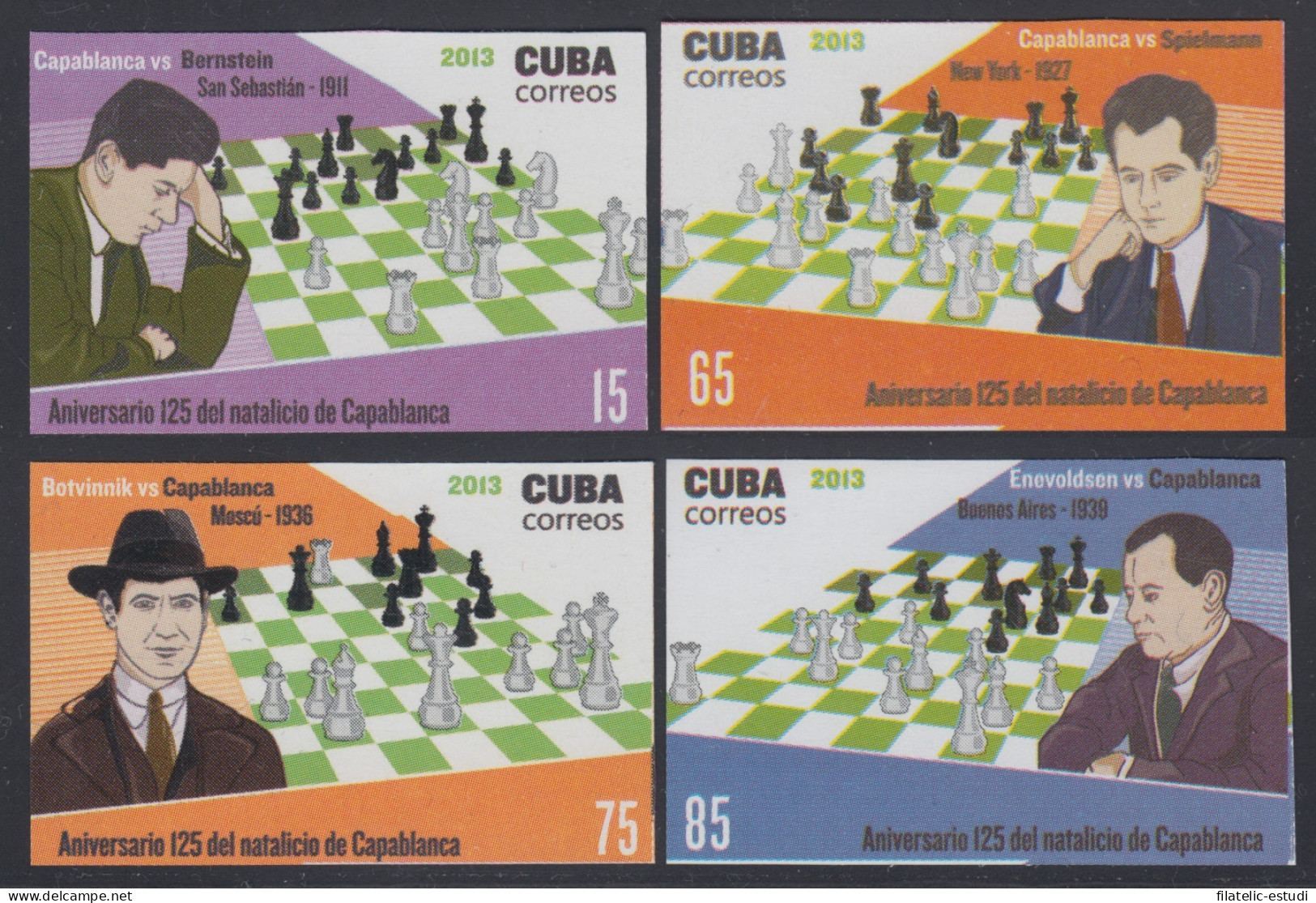 Cuba 5112/15 2013 José Raúl Capablanca Ajedrez Chess Sin Dentar MNH - Sonstige & Ohne Zuordnung