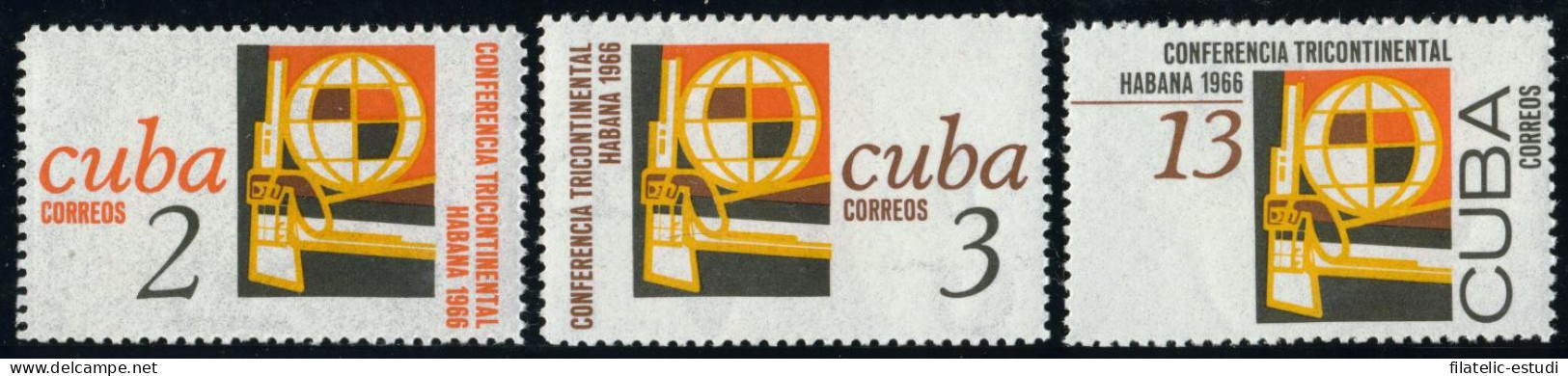 VAR3/S Cuba  Nº 955/57  1966  Conferencia Tricontinental    MNH - Altri & Non Classificati