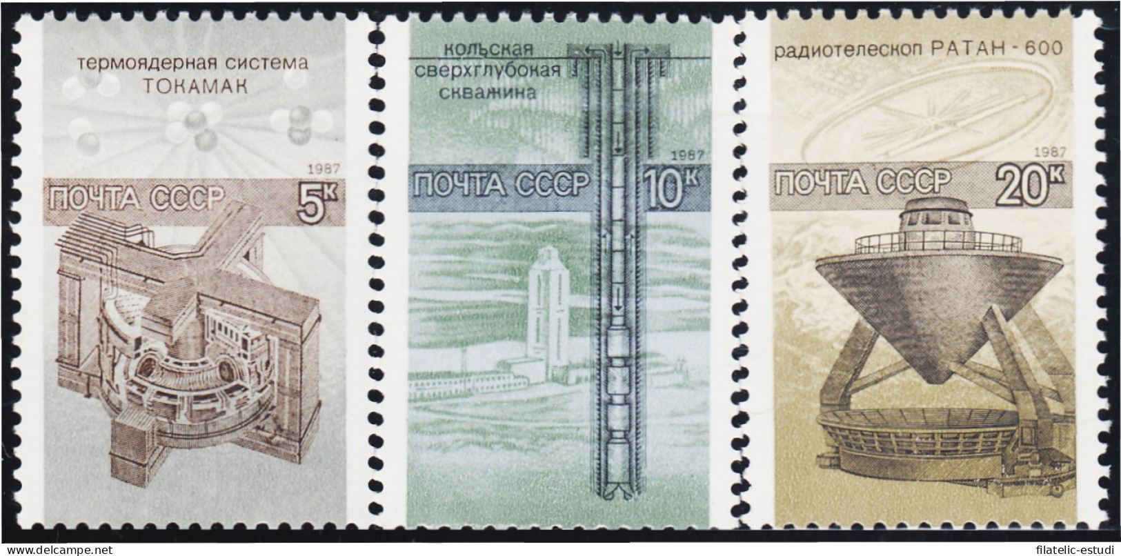 Rusia 5460/62 1987 Ciencia Y Técnica En La Unión Soviética MNH - Other & Unclassified