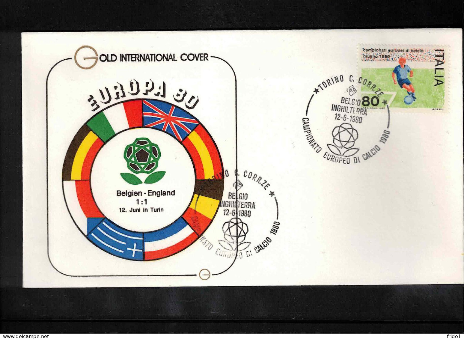 Italy 1980 European Football Championship Italy  - Football Match Belgium - England Interesting Cover - UEFA European Championship