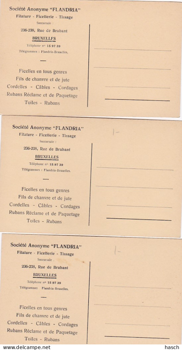 2810	121	Bruxelles, Société Anonyme ‘’Flandria’’ (3 Cartes) - Old Professions