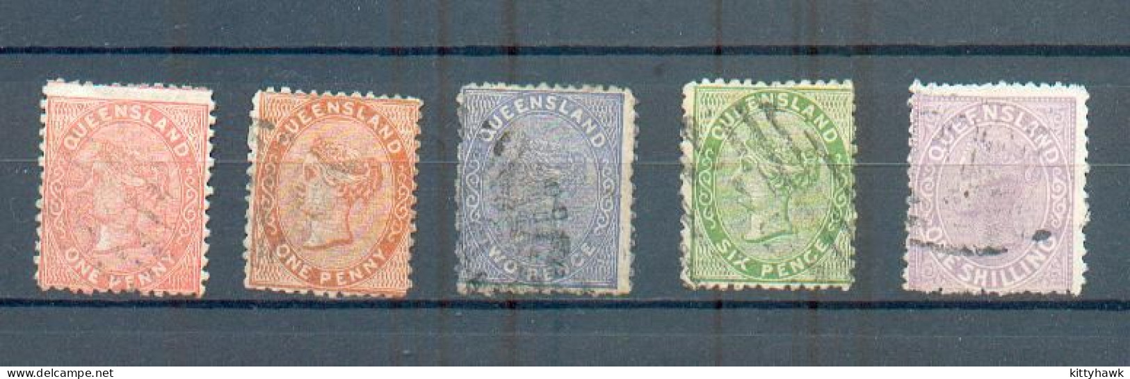 B 171 - QUEENSLAND - YT 41-41a-42-44-44A ° Obli - Used Stamps