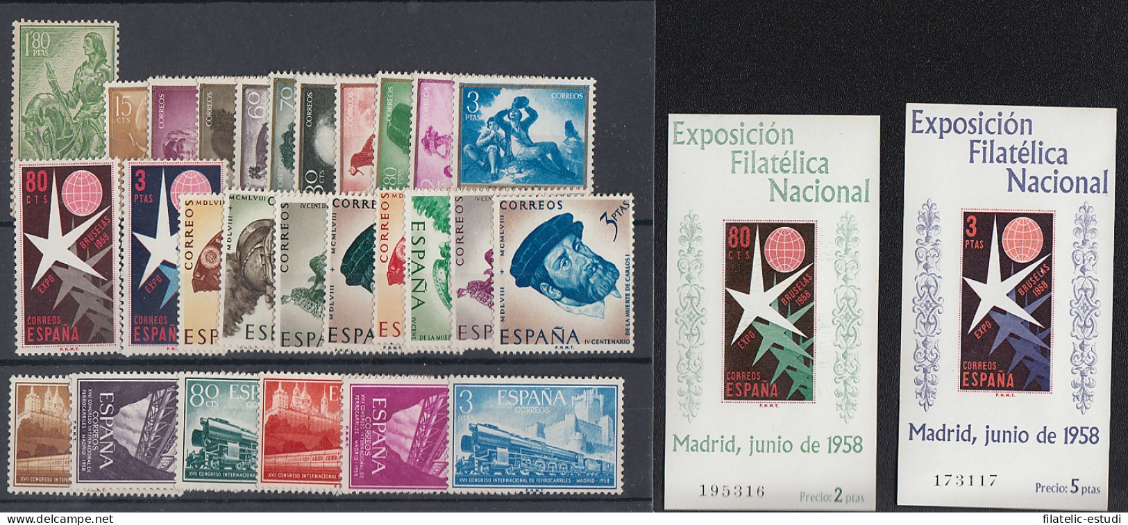 España Spain Año Completo Year Complete 1958 MNH - Annate Complete