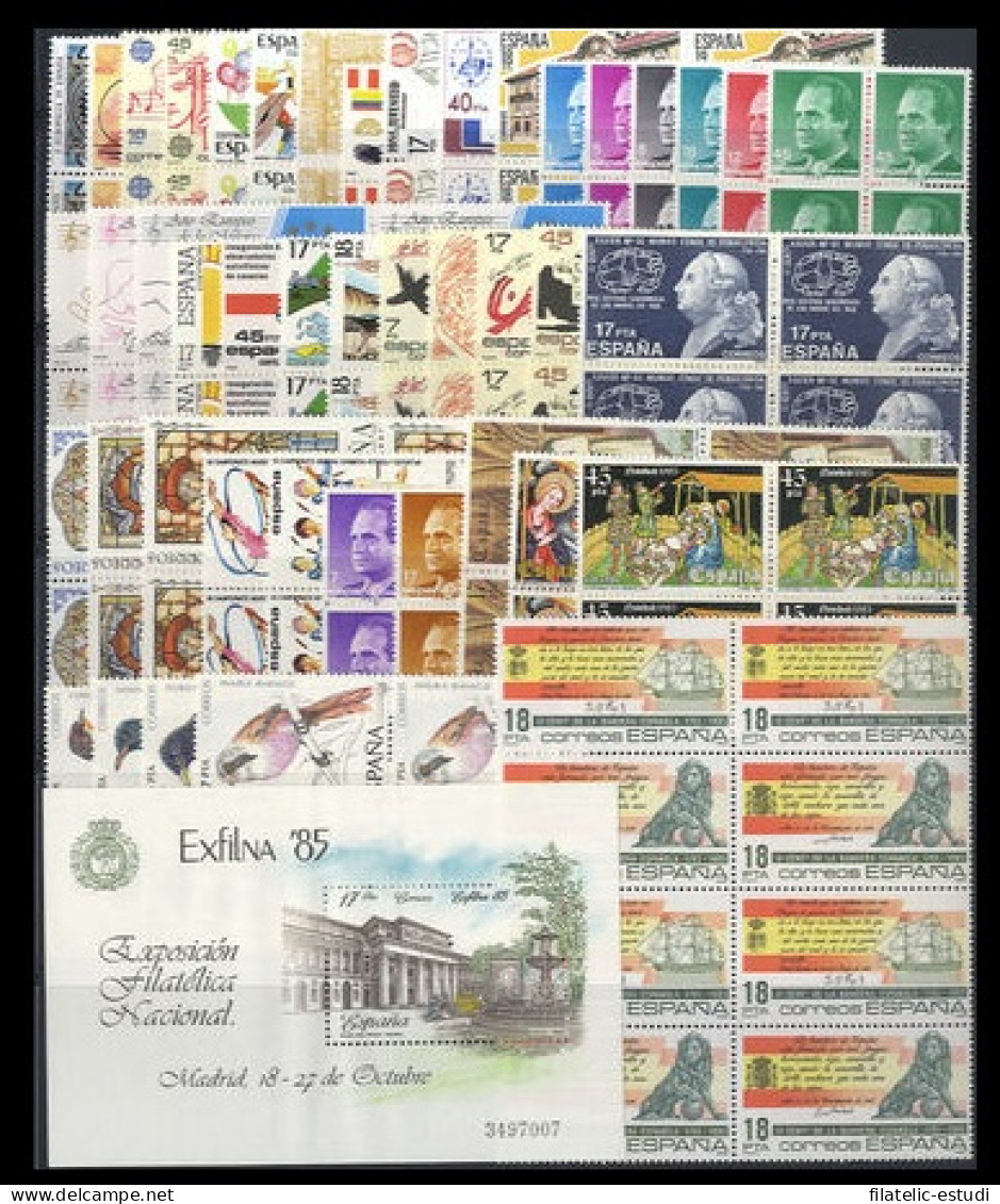 España Spain Año Completo Year Complete 1985 BL. 4 MNH - Annate Complete