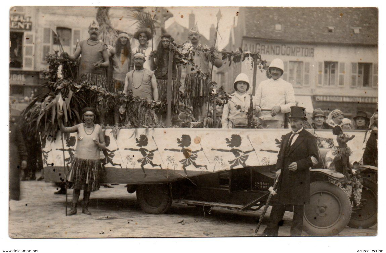 Char Colonial. Carte Photo Animée Non Située - Karneval - Fasching