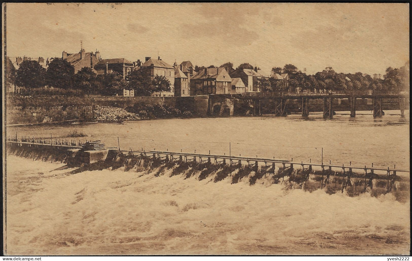 Allemagne / France 1918. Carte De Franchise Militaire. Barrage électrique Sur La Meuse à Mézières - Water