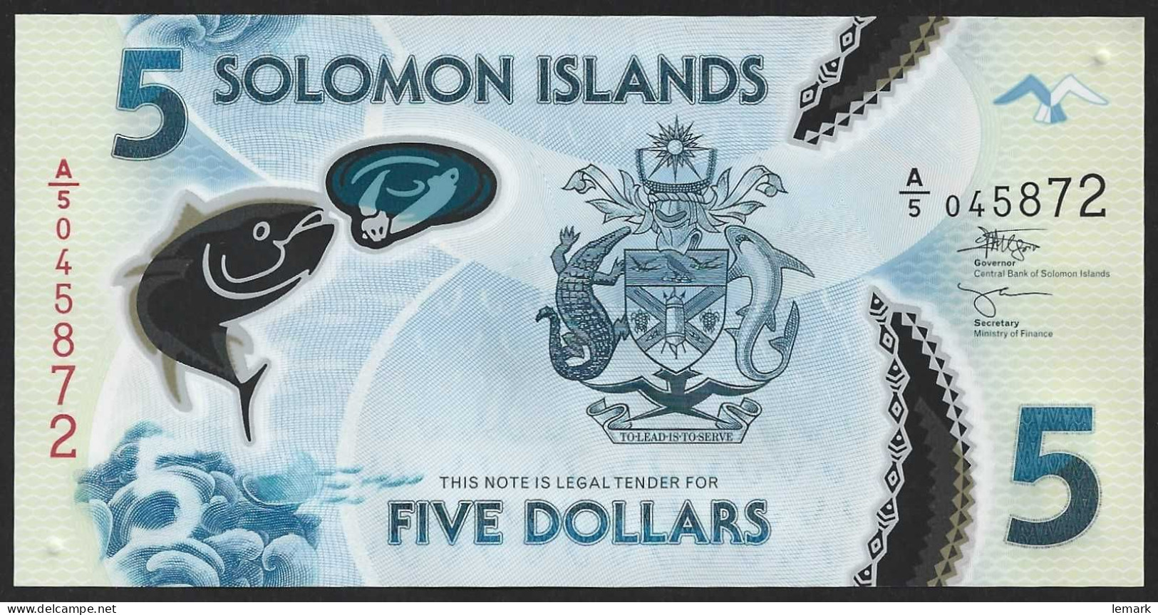 Solomon Islands 5 Dollar 2022 P38 (2) UNC - Salomons