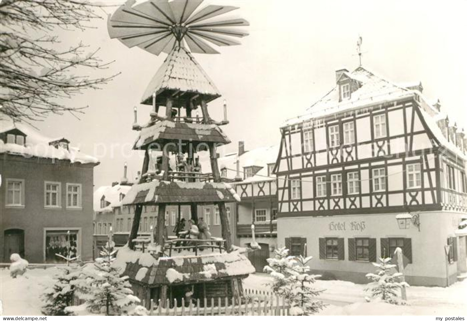 73038028 Zwoenitz Hotel Ross Markt Zur Weihnachtszeit Zwoenitz - Zwoenitz