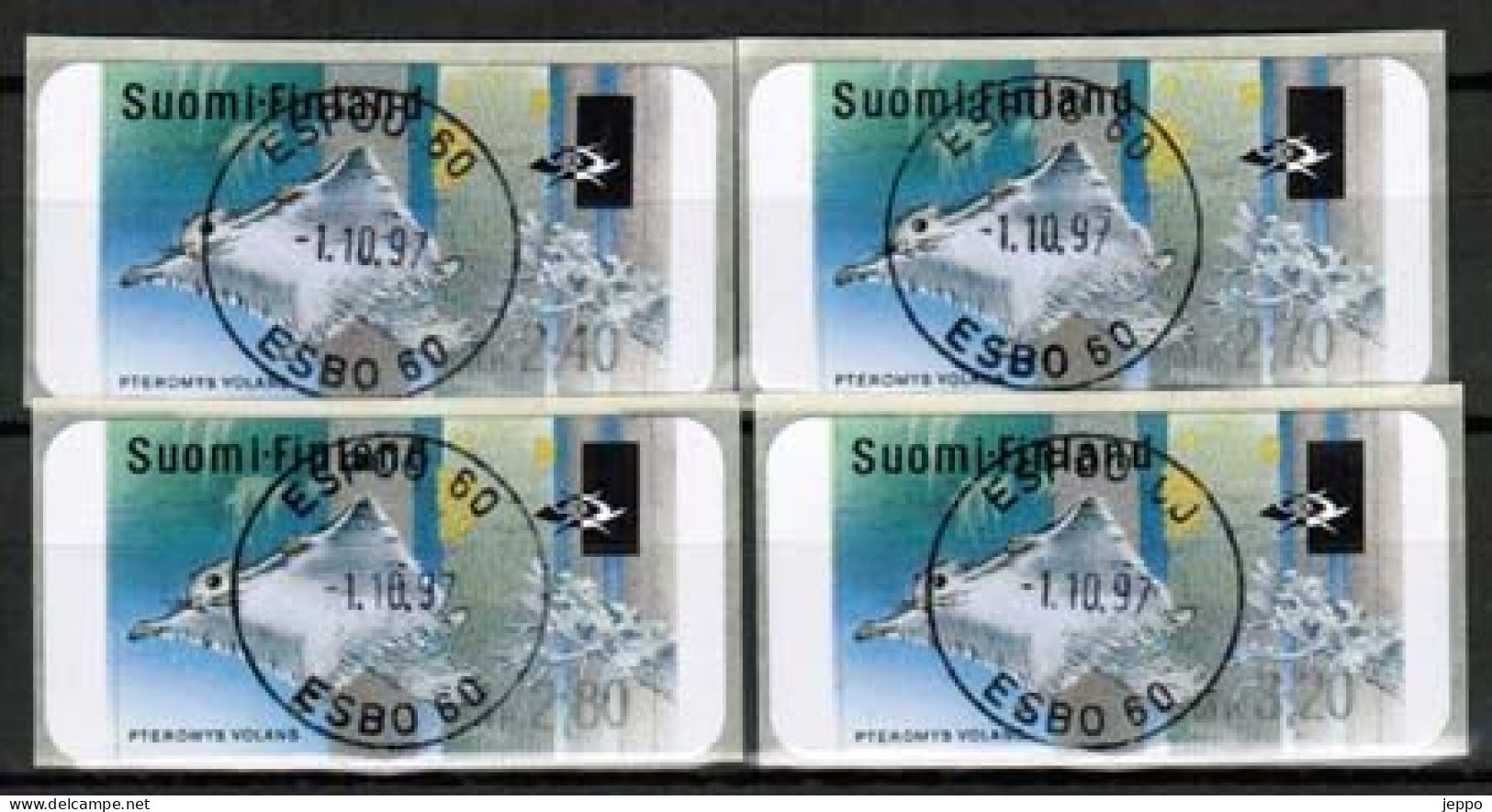 1997 Finland ATM Michel 30, Flying Squirrel Fine Used Set. - Vignette [ATM]