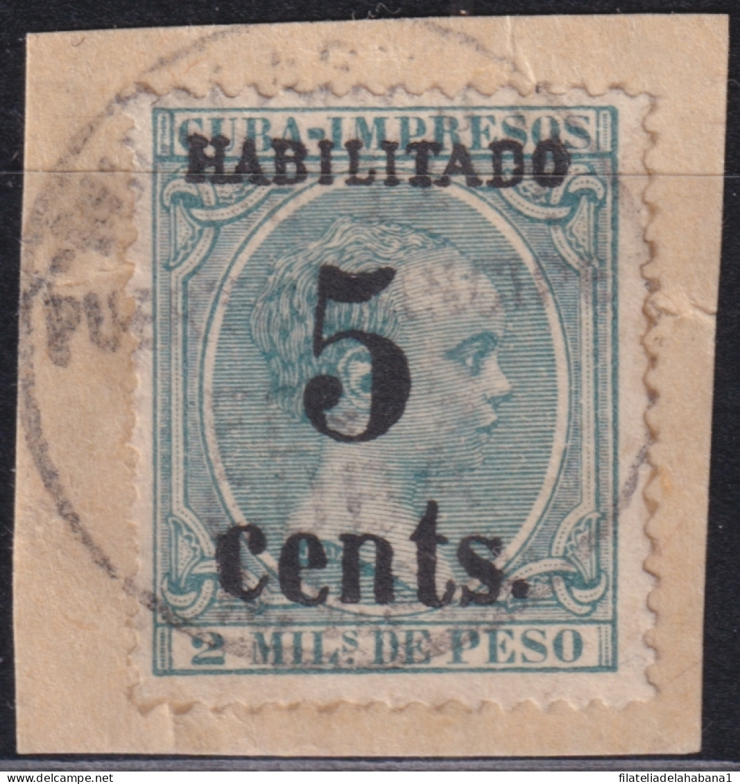 1899-699 CUBA US OCCUPATION PUERTO PRINCIPE 1899 5º ISSUE 5c S. 2mls DANGEROUS FORGERY USED.  - Used Stamps