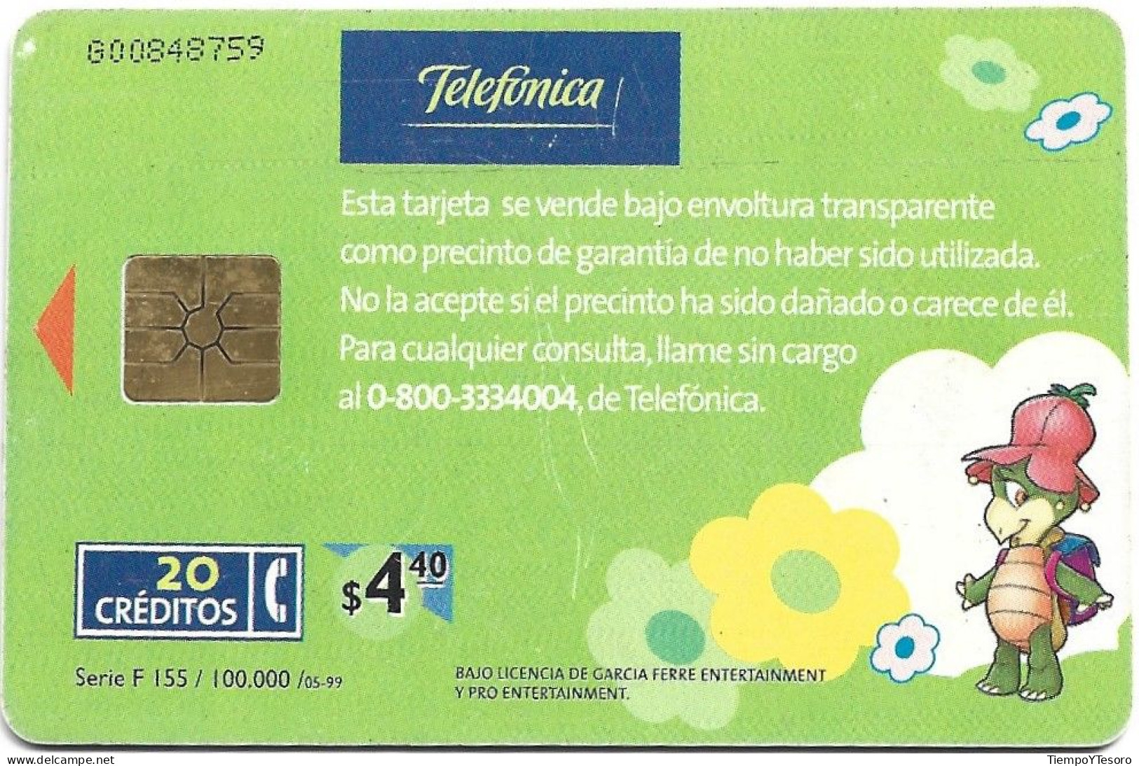 Phonecard - Argentina, Manuelita Turtle 3, N°1134 - Collezioni