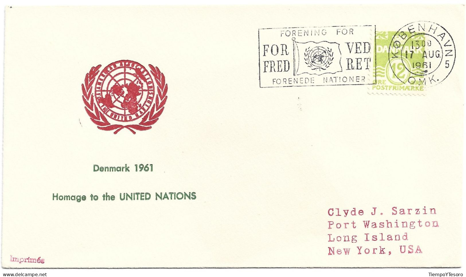 Correspondence - Denmark, United Nations, N°1144 - Cartas & Documentos