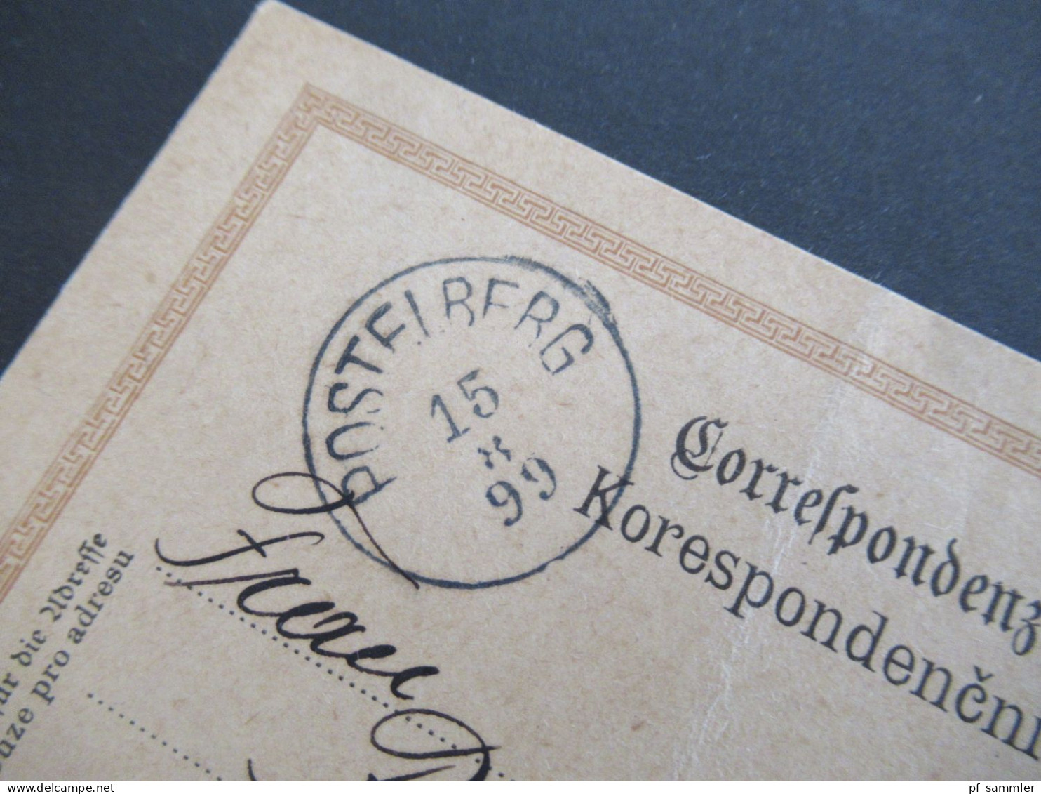 1899 Österreich / Tschechien GA 2 Kreuzer (Deutsch - Böhm.) Mit 2x Stempel K1 Postelberg Heute Postoloprty Als Orts PK - Briefkaarten