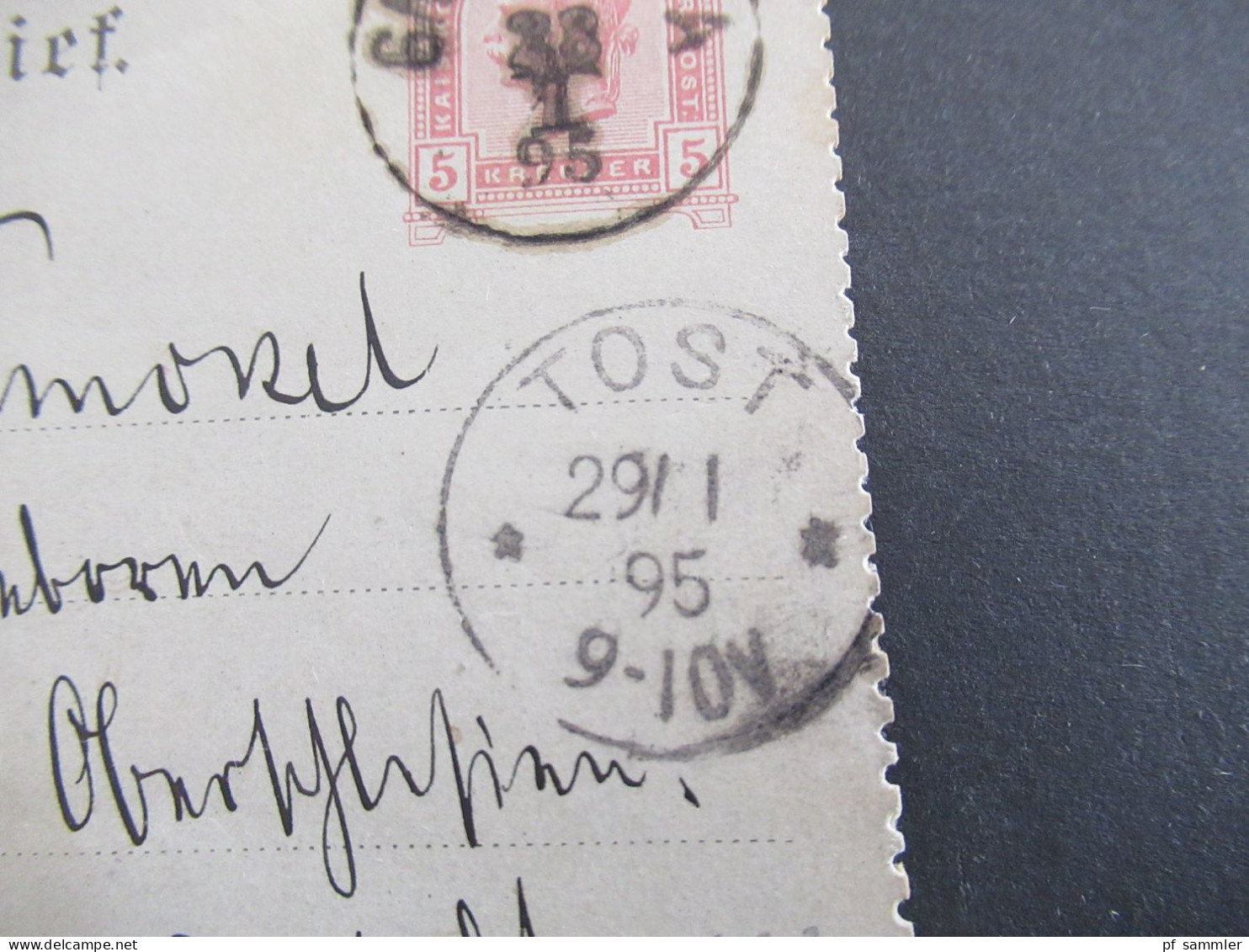 1895 Österreich / Tschechien Riesengebirge Kartenbrief K1 Gross Aupa (bei Trautenau) Und Ank. Stempel K1 Tost Schlesien - Briefkaarten