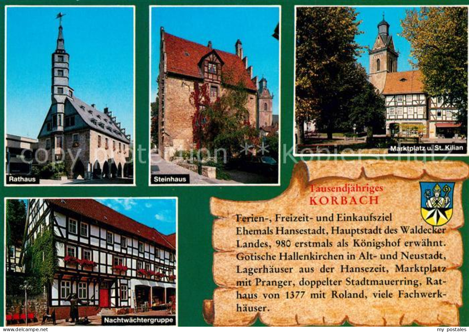 73208992 Korbach Rathaus Steinhaus Marktplatz Und St Kilian Nachtwaechtergruppe  - Korbach