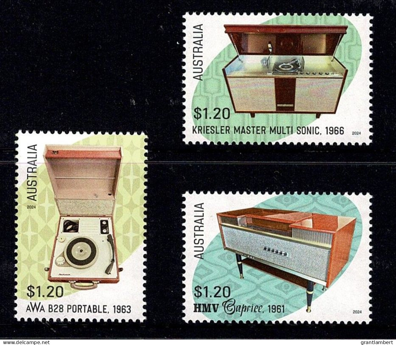 Australia 2024 Retro Audio  Set Of 3 MNH - Unused Stamps