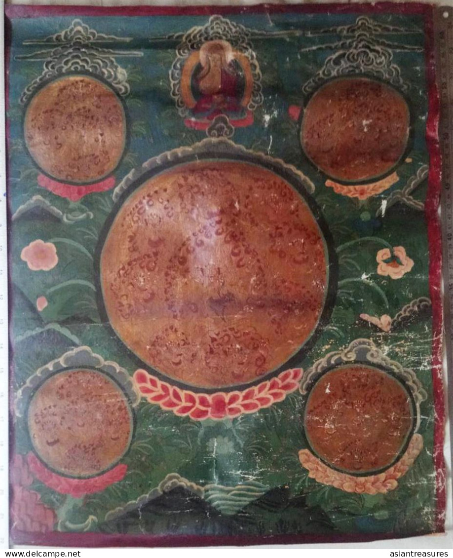 Tibetan Thangkha Art Picture 60 Years+ Old - Tantric Bharaib - Arte Asiático