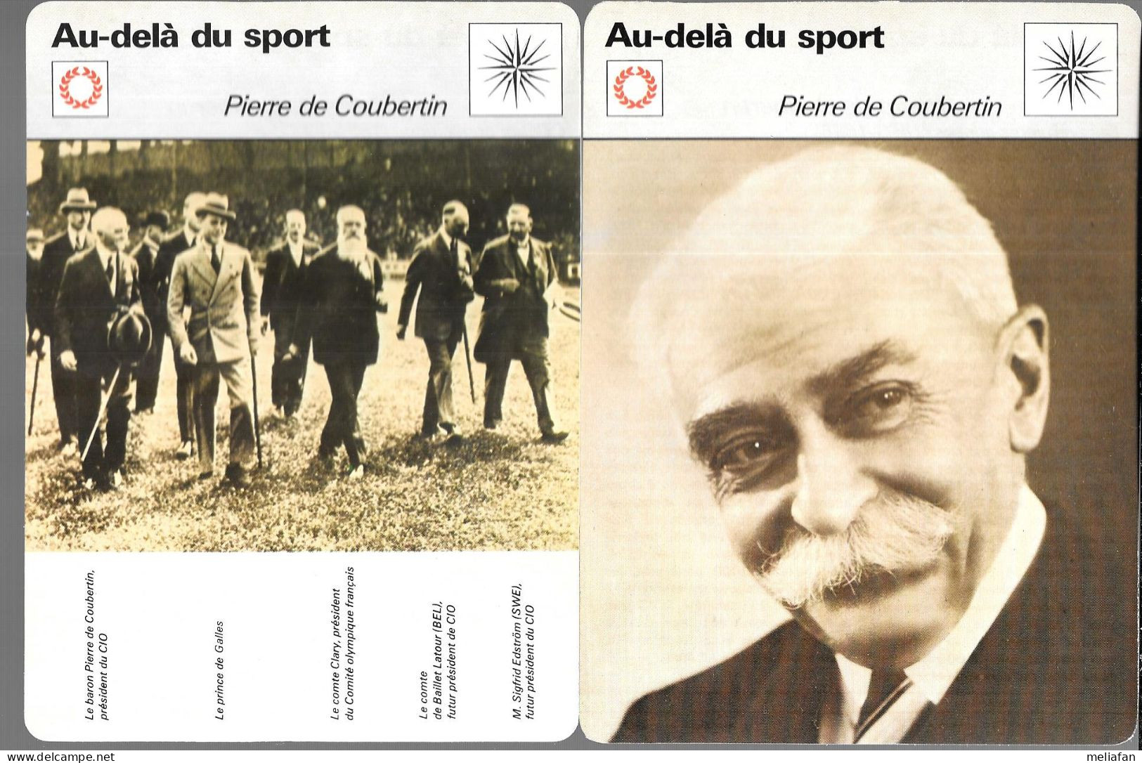 GF795 - FICHES EDITION RENCONTRE - JEUX OLYMPIQUES - PIERRE DE COUBERTIN - LORD KILANIN - Other & Unclassified