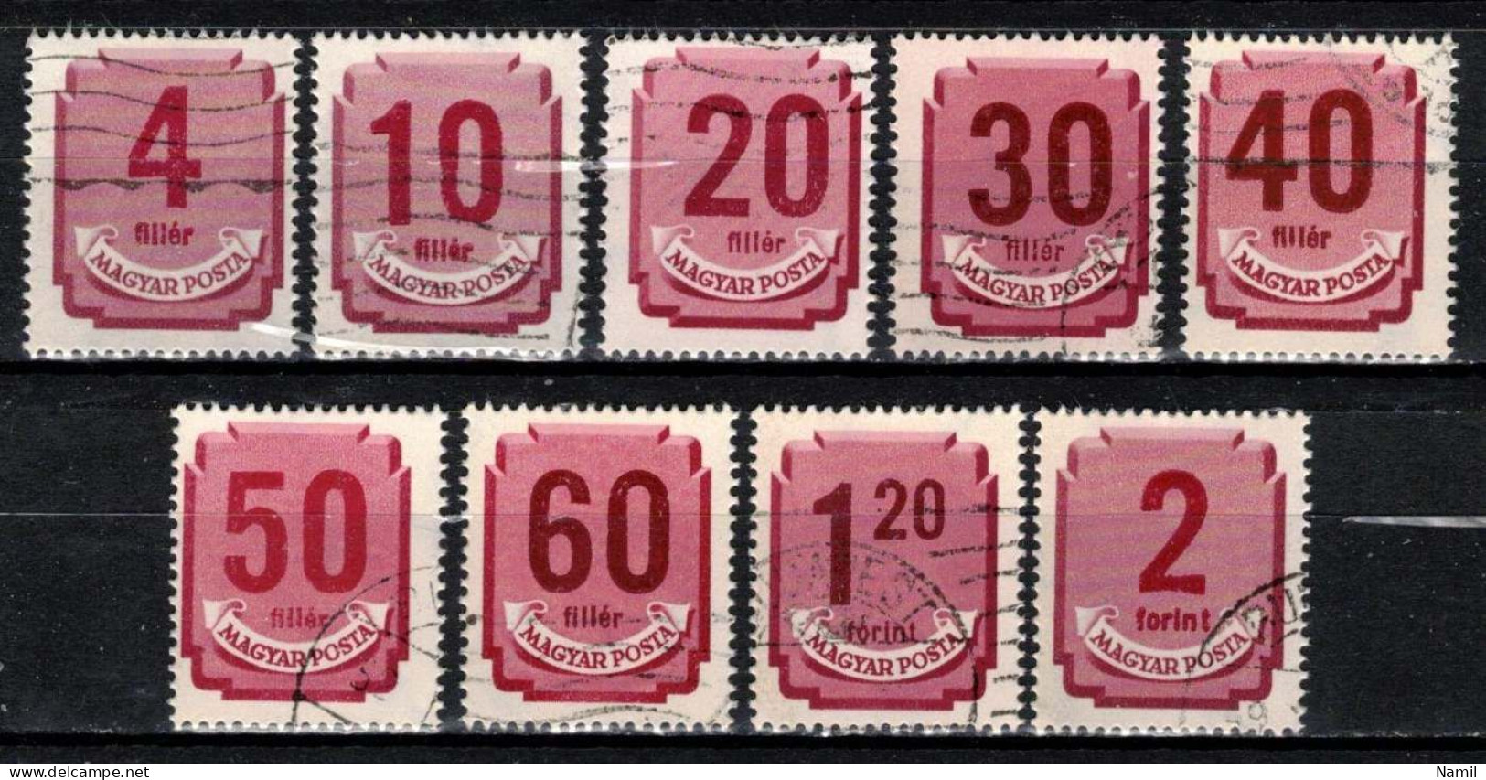 Hongrie 1946 Mi P 179-87y (Yv TT 174-81 Filigr. Etoile), Obliteré - Portomarken